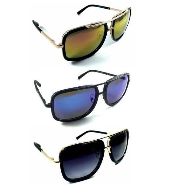 Classic Bold Square Retro Sport Pilot Aviator Sunglasses