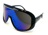 Futuristic Oversized Shield One Piece Lens Wrap Around Sport Sunglasses