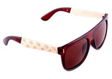 Square Marijuana Weed Leaf Print Retro Hip Hop Sunglasses