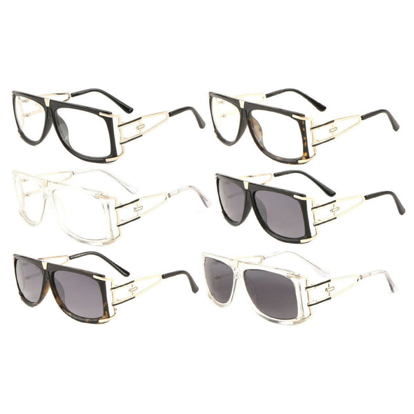 Gazelle Superfly Oversized Flat Top Square Hip Hop Luxury Aviator Sunglasses