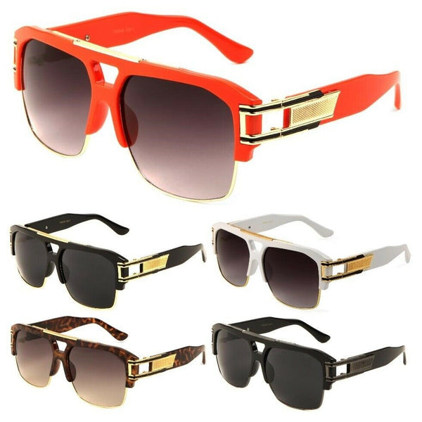 Gazelle B-Boy Hip-Hop Oversized Retro Square Luxury Aviator Sunglasses