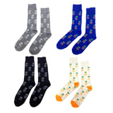 Fine Fit Casual Novelty Pineapple Summer Fruit Tropical Pattern Knit Crew Socks