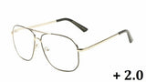 Elite Classic Casual Square Luxury Pilot Aviator Readers Reading Glasses