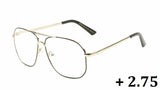 Elite Classic Casual Square Luxury Pilot Aviator Readers Reading Glasses