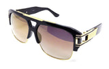 Gazelle B-Boy Hip-Hop Oversized Retro Square Luxury Aviator Sunglasses