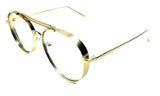 Thick Bold Metal Luxury Aviator Sunglasses w/ Clear Lenses