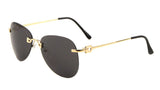 Bronson Rimless Luxury Pilot Aviator Sunglasses