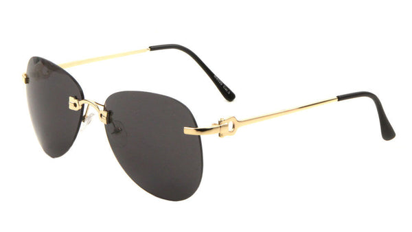 Bronson Rimless Luxury Pilot Aviator Sunglasses