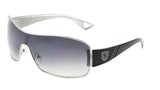 Khan Shield Wrap Around One Piece Lens Aviator Sunglasses
