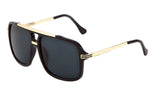 Metal & Plastic Flat Top Retro Sport Square Pilot Aviator Sunglasses