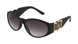 Kleo Oval Gold Lion Head Medallion Buckle Retro Luxury Sunglasses