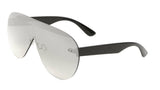 Disco Rimless Oversized Shield Mono One Piece Lens Futuristic Sunglasses