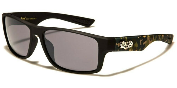 Locs Classic Square Camouflage Print Wrap Around Sunglasses