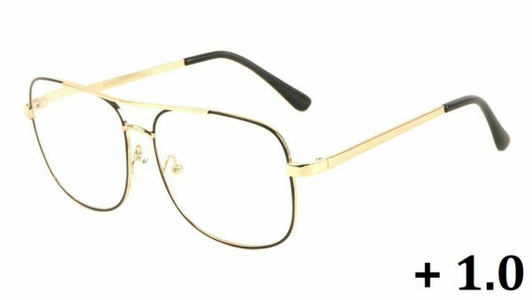 Elite Classic Casual Square Luxury Aviator Readers Reading Glasses