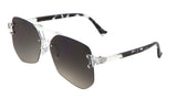 Wynwood Oversized Rimless Square Geometric Luxury Aviator Sunglasses
