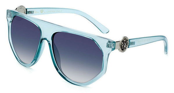 Kleo Flat Top Square Lion Head Medallion Luxury Sunglasses