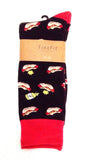 Fine Fit Casual Fast Food Snack Pattern Knit Crew Socks