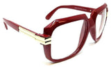 Gazelle Emcee Square Oversized Hip Hop Luxury Aviator Sunglasses w/ Clear Lenses