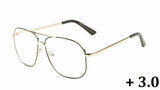 Elite Classic Casual Square Luxury Pilot Aviator Readers Reading Glasses