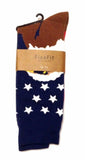 Fine Fit USA United States American Flag Patriotic Pattern Knit Crew Socks