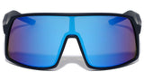 Oversized Futuristic Shield Wrap Around Sport Sunglasses