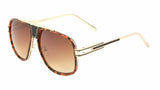 Pioneer Oversized Square Luxury Metal Aviator Sunglasses