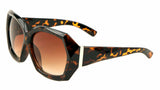 Womens Oversized Faceted Geometric Square Luxury Sunglasses