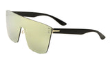 Rimless Flat Top Oversized Mono Shield One Piece Lens Sunglasses