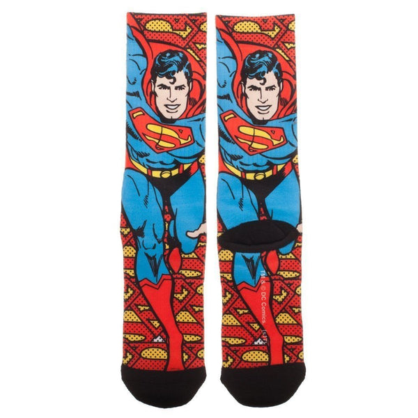 DC Comics Justice League Superman Retro Sublimated Mens Crew Socks