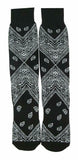 Leaf Republic Paisley Bandana Pattern Knit Crew Socks