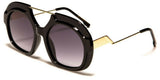 Fancy Thick Bold Trendy Oversized Elegant Round Circle Lens Sunglasses