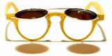 Flip Up Round Metal & Faux Wood Frame Steampunk Sunglasses