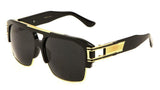 Gazelle B-Boy Hip-Hop Oversized Retro Square Luxury Aviator Sunglasses