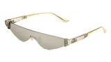 Cyber Futuristic Slim Rimless Shield One Piece Mono Lens Retro Sunglasses