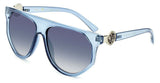 Kleo Flat Top Square Lion Head Medallion Luxury Sunglasses