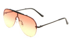 Shield Outdoorsman Floating Flat Lens Aviator Sunglasses w/Brow Bar