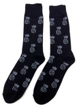 Fine Fit Casual Novelty Pineapple Summer Fruit Tropical Pattern Knit Crew Socks
