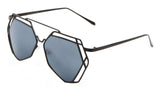 Geometric Lattice Wire Metal Frame Futuristic Aviator Luxury Sunglasses