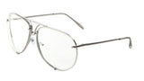 XL Oversized Retro Turbo Floating Lenses Luxury Aviator Sunglasses w/ Clear Lenses