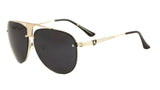 Khan Mesh Metal Bridge Floating Lenses Luxury Aviator Sunglasses