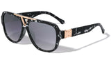 Thick Bold Classic Square Oversized Elegant Luxury Aviator Sunglasses