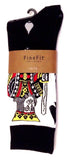 Fine Fit Casual Novelty Pattern Knit Crew Socks