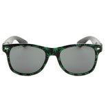 Black & Green Marijuana Weed Leaf Square Sunglasses - Black Lenses