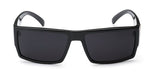 Locs Black Square Flat Top Sunglasses - Black Lenses