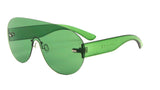 Aspen Rimless Oversized Shield Mono One Piece Lens Futuristic Sunglasses