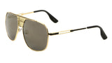 Roma Classic Turbo Square Metal Aviator Luxury Sunglasses