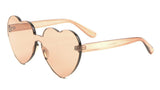 Thick Bold Oversized Lolita Heart Shaped Rimless Mono One Piece Shield Lens Sunglasses