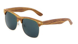 Classic Faux Bamboo Wood Print Square Retro Sunglasses