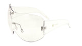 Alps Rimless Oversized Shield Mono Lens Futuristic Retro Sunglasses