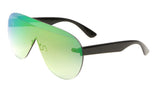 Disco Rimless Oversized Shield Mono One Piece Lens Futuristic Sunglasses